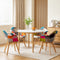 5-Piece Round Dining Table & 4 Mid Century Chairs Set White 108cm