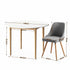 Artiss Round Dining Table Set 5‑Piece – White/Natural Wood & Grey Fabric Chairs