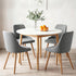 Artiss Round Dining Table Set 5‑Piece – White/Natural Wood & Grey Fabric Chairs