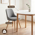 Artiss Round Dining Table Set 5‑Piece – White/Natural Wood & Grey Fabric Chairs
