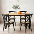 Artiss Dining Table and Chairs Set 5PCS Industrial 4 Black Rattan Chairs for Kitchen, Dining Room, Café