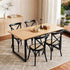 Artiss Dining Table and Chairs Set 5PCS Industrial 4 Black Rattan Chairs for Kitchen, Dining Room, Café
