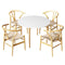 Artiss 1  Dining Table and 4 Chairs Set Wishbone Wood