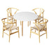 Artiss 1  Dining Table and 4 Chairs Set Wishbone Wood