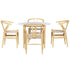 Artiss 1  Dining Table and 4 Chairs Set Wishbone Wood
