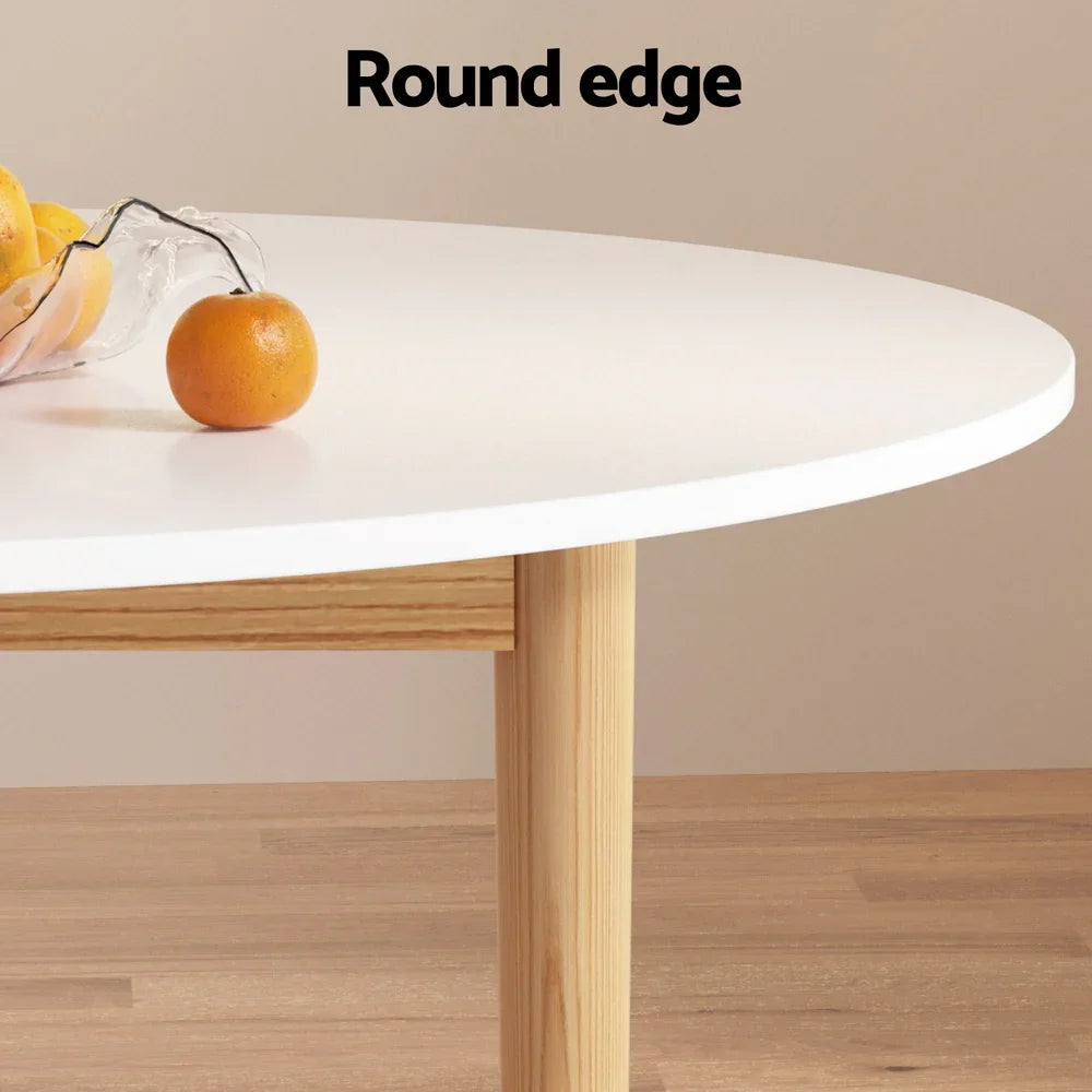 Artiss 1  Dining Table and 4 Chairs Set Wishbone Wood