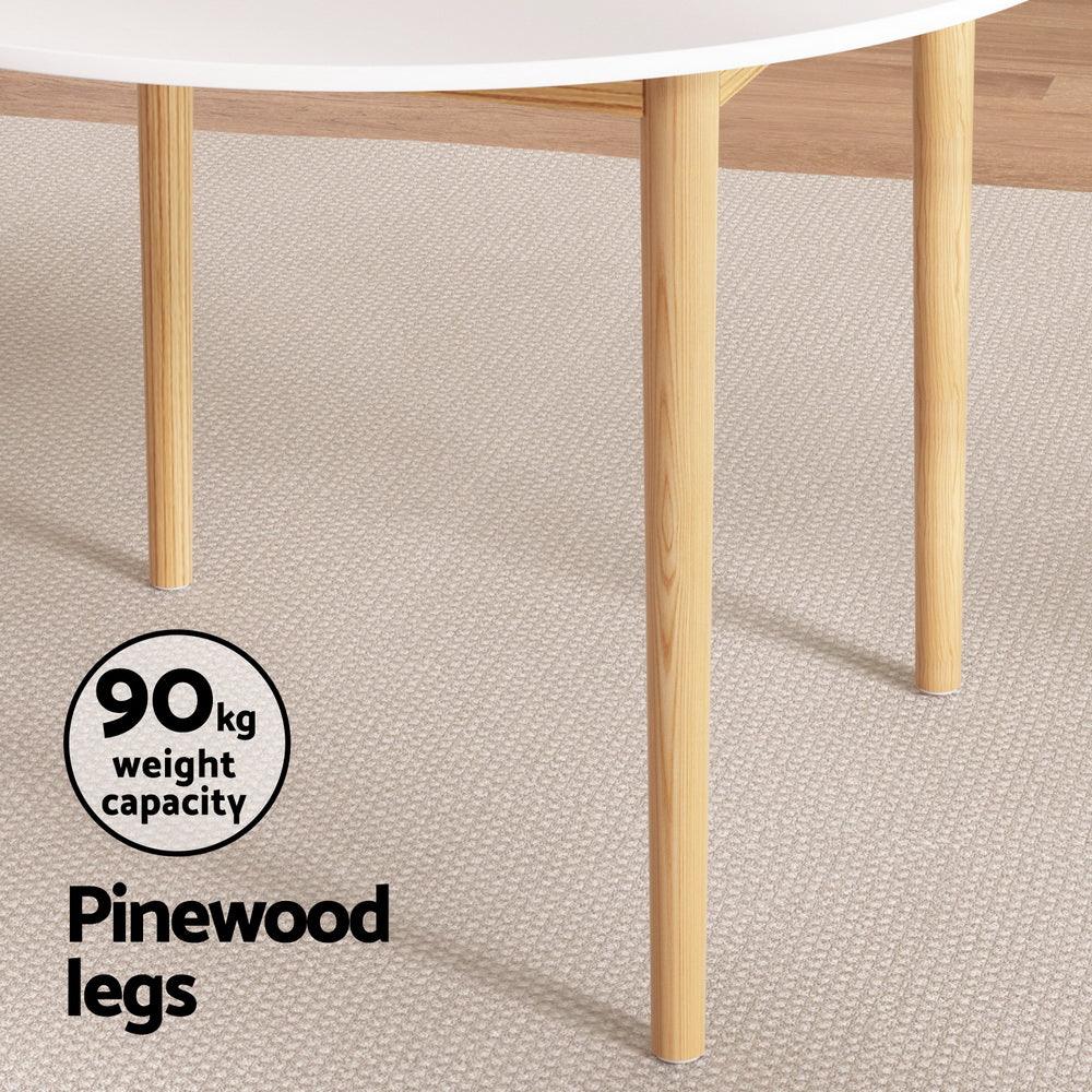 Artiss 1  Dining Table and 4 Chairs Set Wishbone Wood