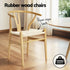 Artiss 1  Dining Table and 4 Chairs Set Wishbone Wood