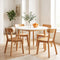 5-Piece Round Dining Table & Chairs Set 108cm White Timber 4 Seater