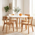 Artiss Round Dining Table and Chairs Set 5 PCS, 108cm Compact Kitchen Table Set with Solid Pine Wood Legs & 4 Ergonomic Rubber Wood Chairs,White Timber Dining Set for Small Space