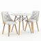 3‑Piece Round Dining Set – 90cm Table + 2 PU Leather Chairs, White