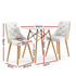 3‑Piece Round Dining Set – 90cm Table + 2 PU Leather Chairs, White