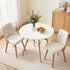 3‑Piece Round Dining Set – 90cm Table + 2 PU Leather Chairs, White