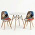 3‑Piece Dining Set – 90cm Round Table & 2 Fabric Eiffel Chairs (White)