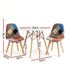 3‑Piece Dining Set – 90cm Round Table & 2 Fabric Eiffel Chairs (White)