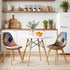 3‑Piece Dining Set – 90cm Round Table & 2 Fabric Eiffel Chairs (White)