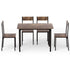 Dining Table and Chairs Set of 5 Compact Kitchen Furniture Rustic Brown