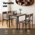Dining Table and Chairs Set of 5 Compact Kitchen Furniture Rustic Brown