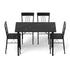 Dining Table and Chairs Set of 5 Compact Kitchen Furniture Marble Black