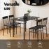 Dining Table and Chairs Set of 5 Compact Kitchen Furniture Marble Black