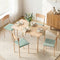 Artiss 5 Piece Dining Set 4 Seater Scandi Table and Chairs Compact Natural Green