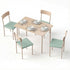 Artiss 5 Piece Dining Set 4 Seater Scandi Table and Chairs Compact Natural Green