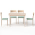 Artiss 5 Piece Dining Set 4 Seater Scandi Table and Chairs Compact Natural Green