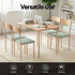 Artiss 5 Piece Dining Set 4 Seater Scandi Table and Chairs Compact Natural Green