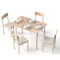 Dining Table and Chairs Set of 5 Compact Kitchen Furniture Natural Beige
