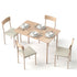 Dining Table and Chairs Set of 5 Compact Kitchen Furniture Natural Beige