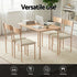 Dining Table and Chairs Set of 5 Compact Kitchen Furniture Natural Beige