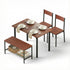 Dining Table and Chairs Set of 4 Storage Bench Kitchen Furniture Walnut