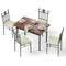 Dining Table and Chairs Set of 5 Compact Kitchen Furniture Upholstered