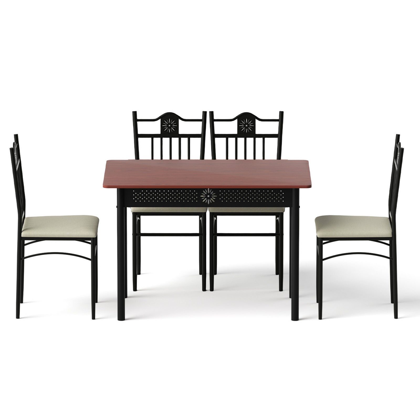 Dining Table and Chairs Set of 5 Compact Kitchen Furniture Upholstered