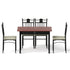 Dining Table and Chairs Set of 5 Compact Kitchen Furniture Upholstered
