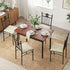 Dining Table and Chairs Set of 5 Compact Kitchen Furniture Upholstered