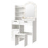 Oikiture Dressing Table Stool Set Makeup Mirror 12 LED Bulbs White