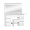 LED Dressing Table Set with 7 Drawers, Touch‑Control Mirror & Storage Stool – White