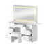 Dressing Table Stool Set with LED Makeup Mirror 7 Drawers