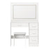 Dressing Table Stool Set Large Mirror LED Light White