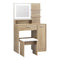 Dressing Table Stool Set LED Light Large Cabinet Natural
