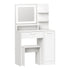 Dressing Table Stool Set LED Light Large Cabinet White