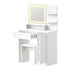 Dressing Table Stool Set LED Light Large Cabinet White