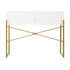 Oikiture Dressing Table Makeup Desk 2 Drawers White and Gold