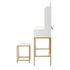 Dressing Table Stool Set LED Mirror Vanity Desk White Gold