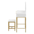 Oikiture Dressing Table Stool Set with Mirror 2 Drawers White & Gold