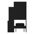 Oikiture Dressing Table Stool Set Makeup Mirror LED Light Storage Cabinet Black