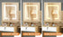 Dressing Table Stool Set LED Light Mirror Wooden White