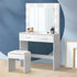 Dressing Table Stool Set Makeup Mirror 10 LED Bulbs White