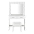 Dressing Table Stool Set Makeup Mirror 10 LED Bulbs White